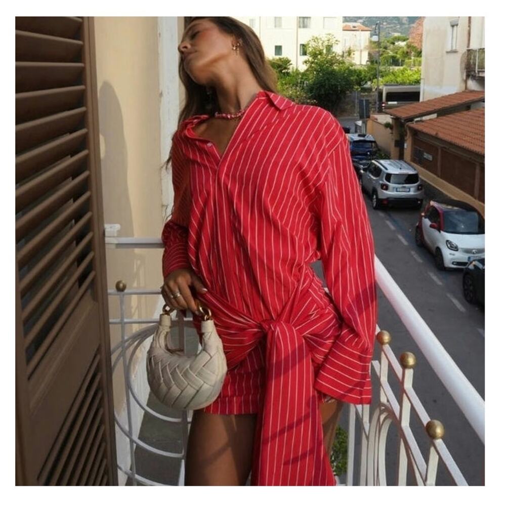 Bardot Malira Long-Sleeve y2k Inspired Mini Shirt Dress